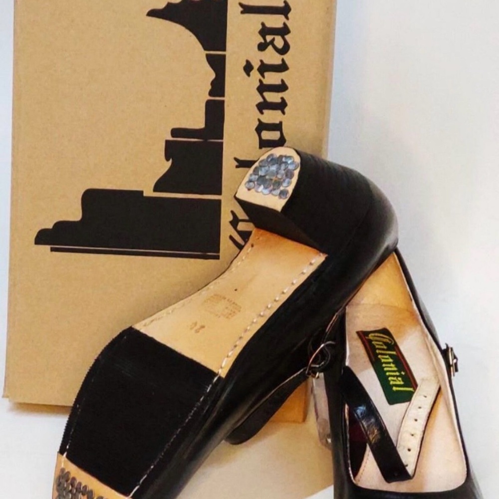 Colonial 325 Women's Folklorico Shoes with Nails, Leather